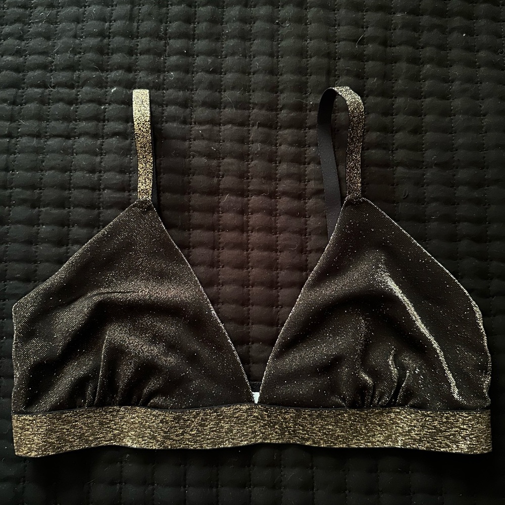 Target Black and Gold Bralette with Metallic Band